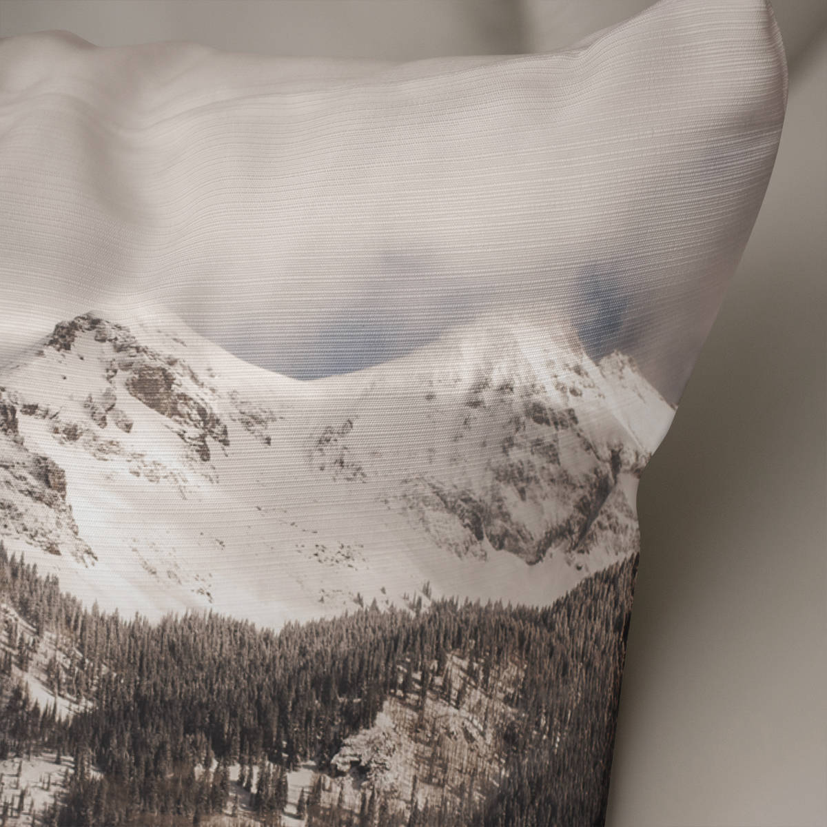 Snowy Mountain Pillow Cover Colorado Couch Cushion Skier