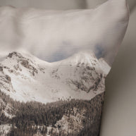 Snowy Mountain Pillow Cover Colorado Couch Cushion Skier