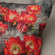 Black and Red Cactus Flowers Throw Pillow Cover - Pillows