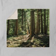 Cedar Forest Sherpa Throw Blanket Trees Vegan Fleece - 2
