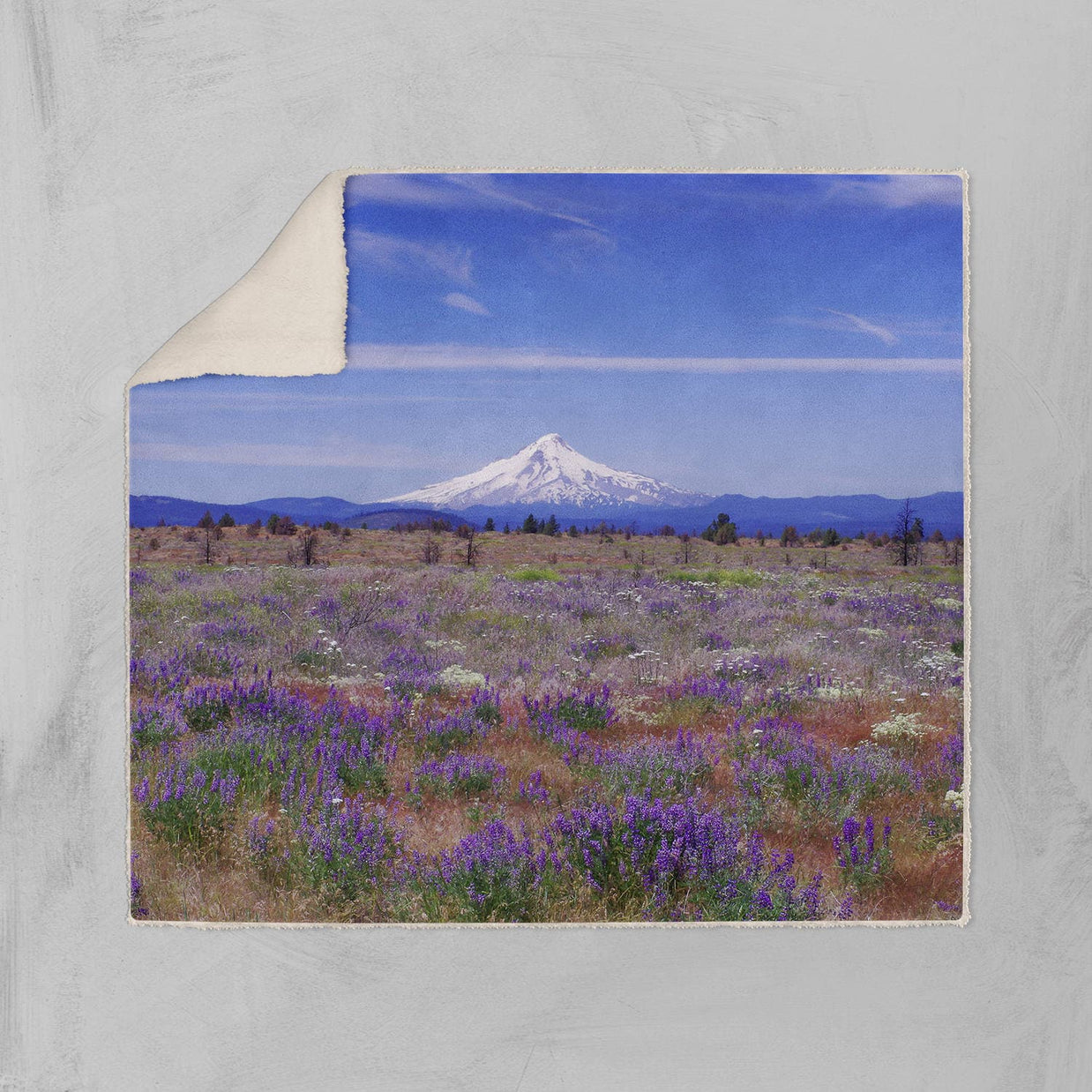 Mt Hood Oregon Warm Fleece Throw Blanket Gift Vegan Sherpa -
