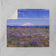 Mt Hood Oregon Warm Fleece Throw Blanket Gift Vegan Sherpa -