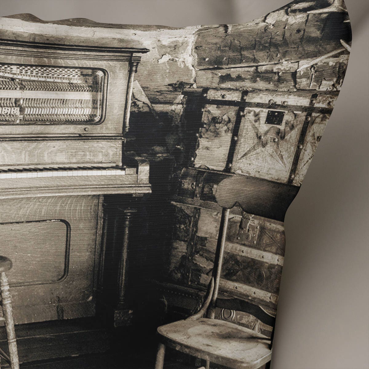 Piano Cabin Throw Pillow Cover Rustic Couch Cushion -