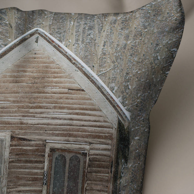 Winter Cabin Throw Pillow Cover Rustic Case, - Pillows