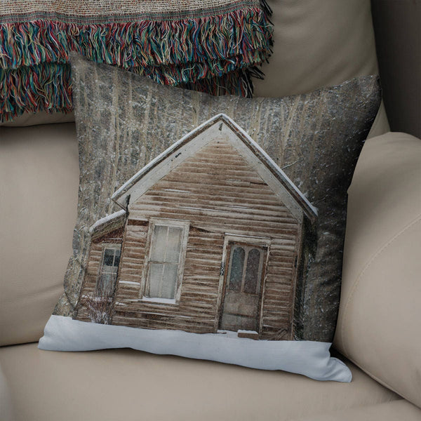 Winter Cabin Throw Pillow Cover Rustic Case, - Pillows