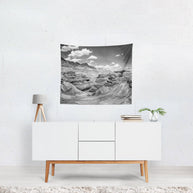 Modern Desert Wall Tapestry Black and White Utah Art -