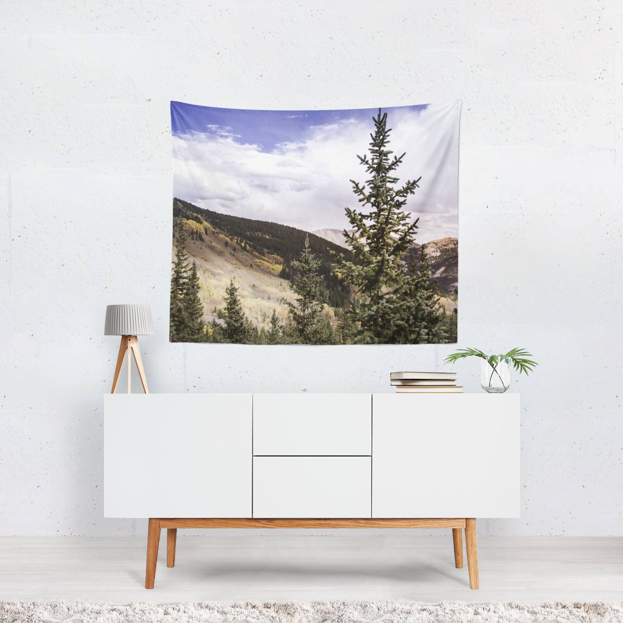 Mountain Treeline Colorado Wall Tapestry - Decorative