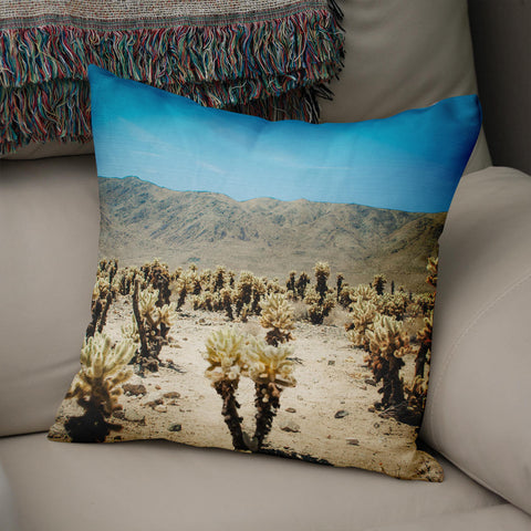 Joshua Tree Desert Throw Pillow Cover Southwest Cholla