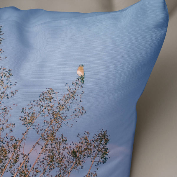 Bluebird Throw Pillow Cover Nature Decor Bird Watcher Gift -