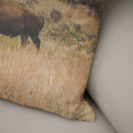 Bison Throw Pillow Cover Rustic Decor Wichita Mountains