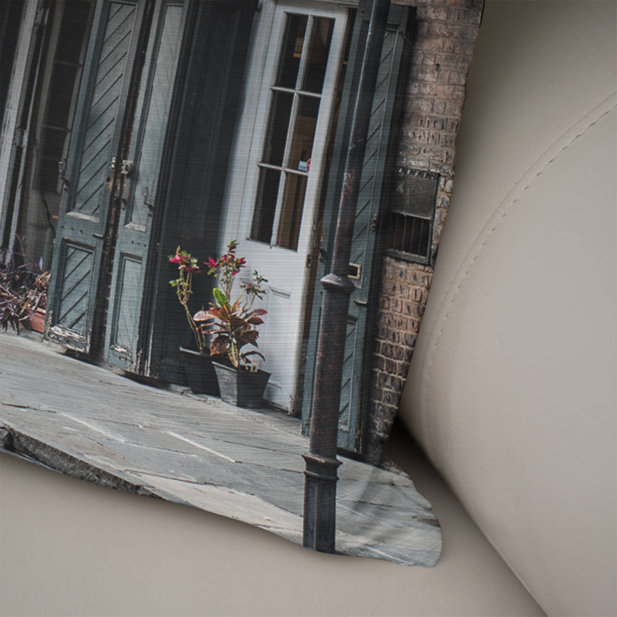 New Orleans French Quarter Throw Pillow Cover - Pillows