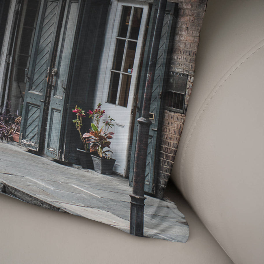 New Orleans French Quarter Throw Pillow Cover - Pillows