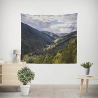 Lush Mountain Valley Wall Tapestry Green Nature Idaho Decor