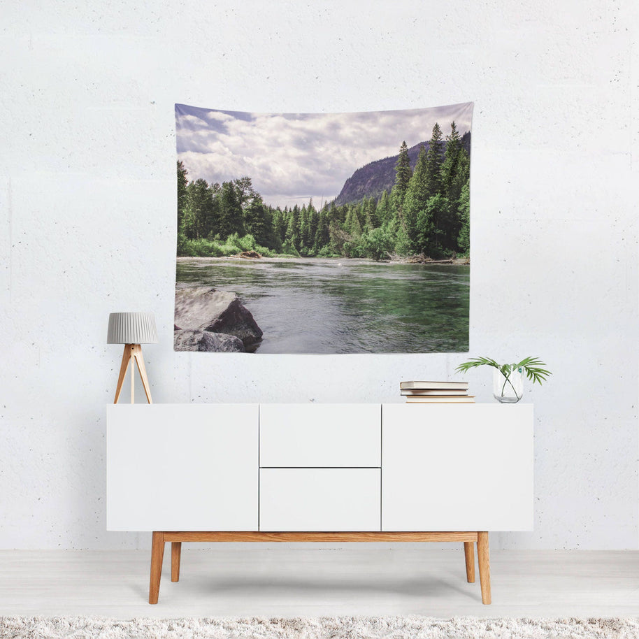 Glacier National Park River Wall Tapestry - Decorative