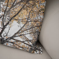 Autumn Decor White Aspen Tree Throw Pillow Cover Forest