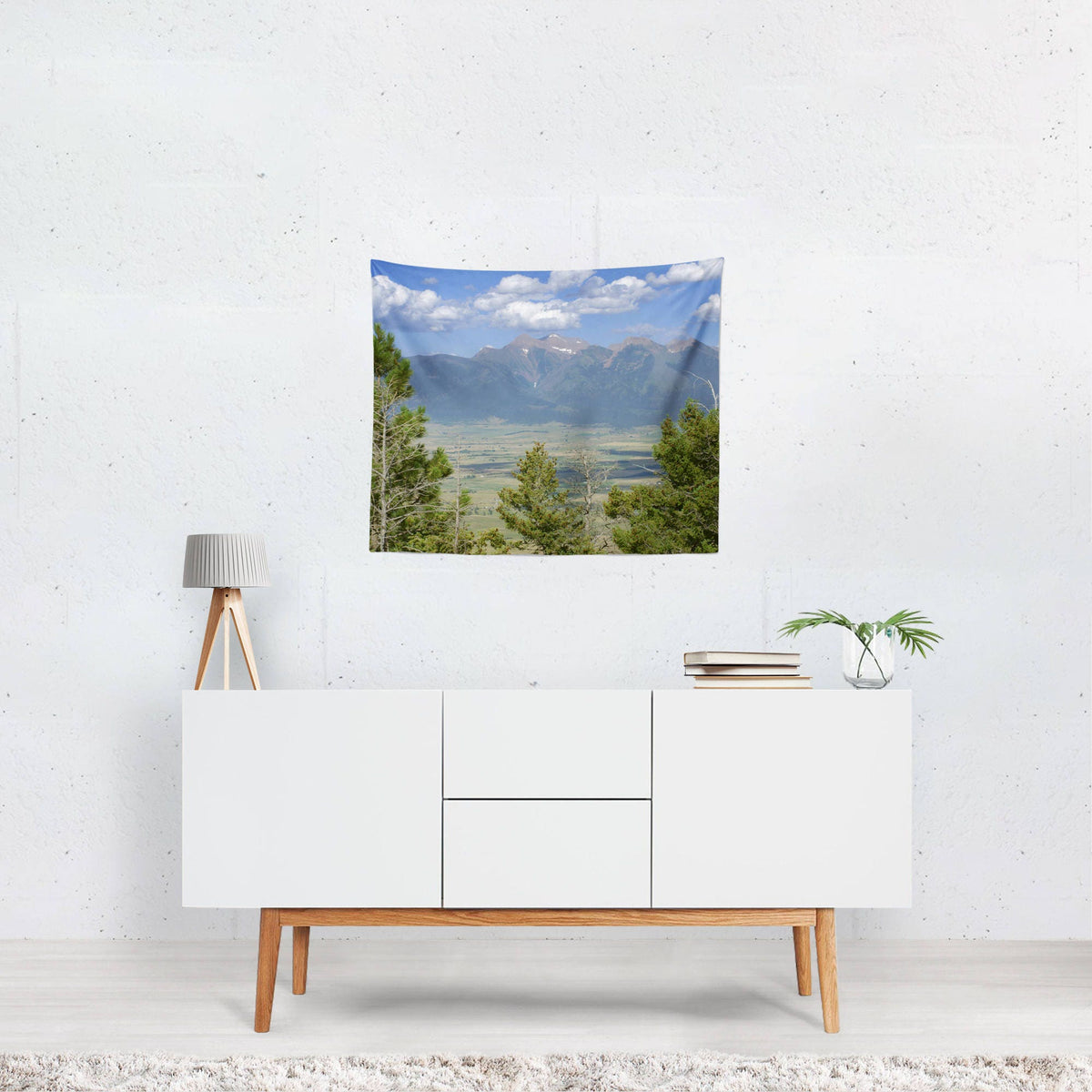 Montana Mountain Range Scenic Nature Wall Tapestry -