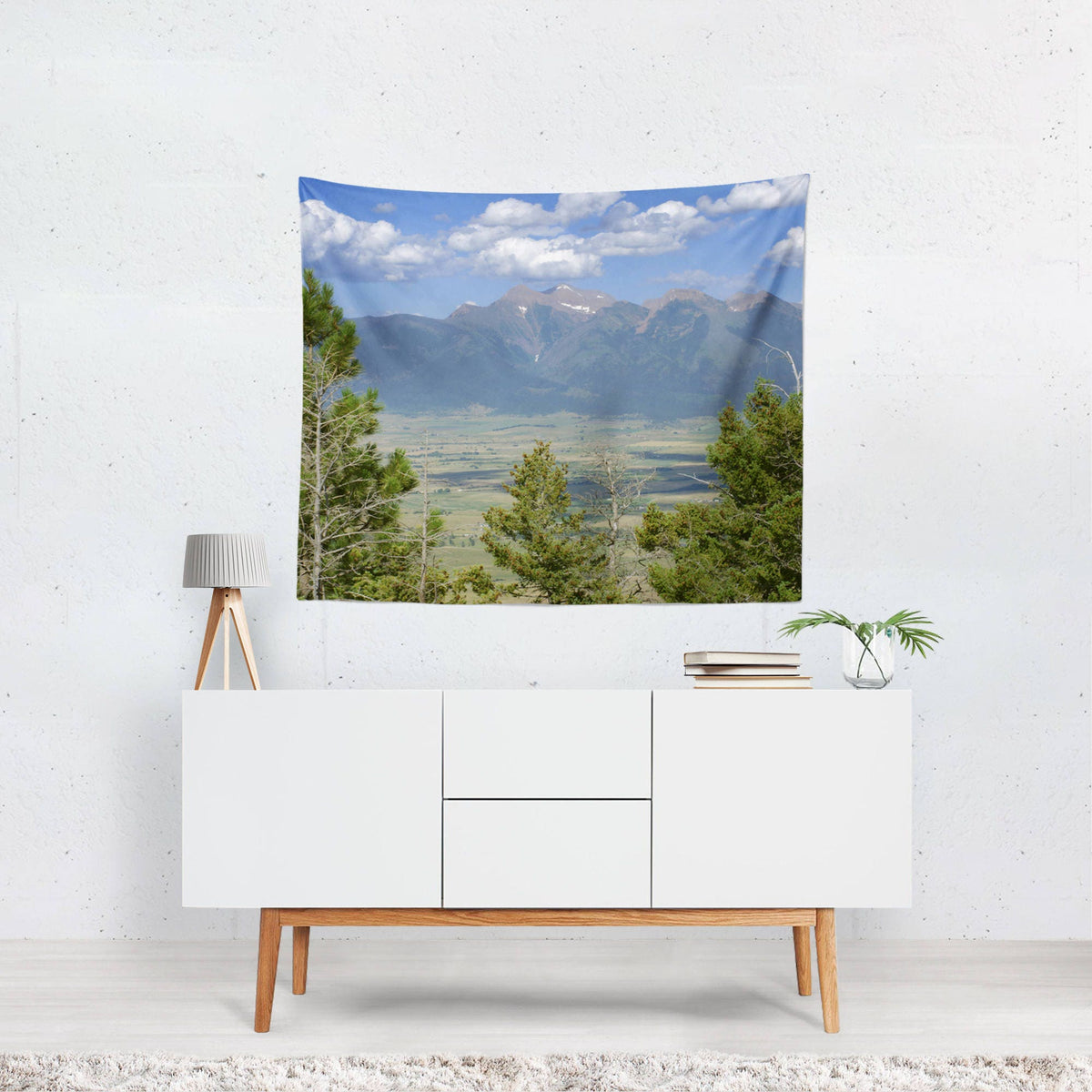 Montana Mountain Range Scenic Nature Wall Tapestry -