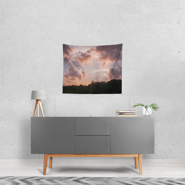 Sunset Wall Tapestry Epic Sky and Clouds Rays of Light -