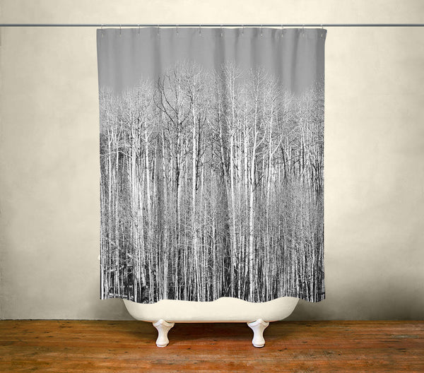 Aspen Forest Shower Curtain 71x74 inch - Colorado Winter