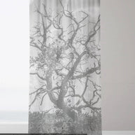 Black and White Tree Branches Window Curtains 50x84 Sheer