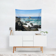 California Beach Wall Tapestry Waves on Pacific Ocean -