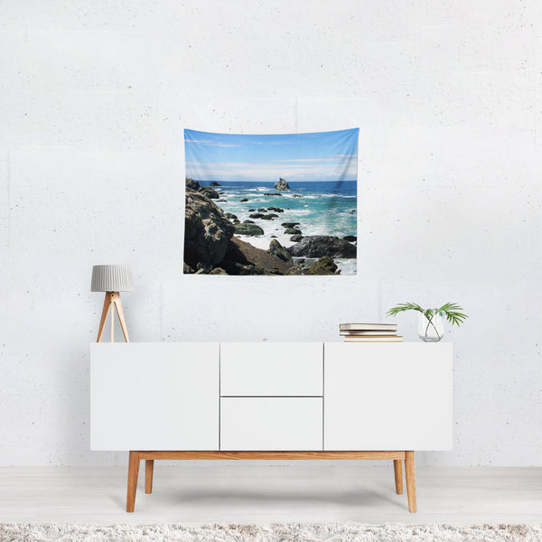 California Beach Wall Tapestry Waves on Pacific Ocean -