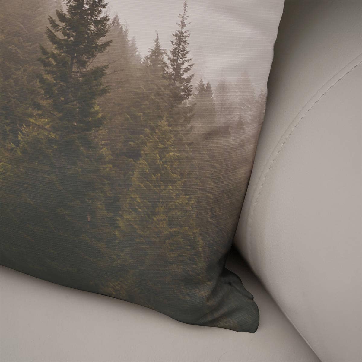 Foggy Forest Throw Pillow Cover Pine Trees Decorative