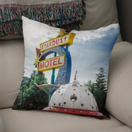 Stardust Motel Sign Throw Pillow Cover Retro Home Decor, -