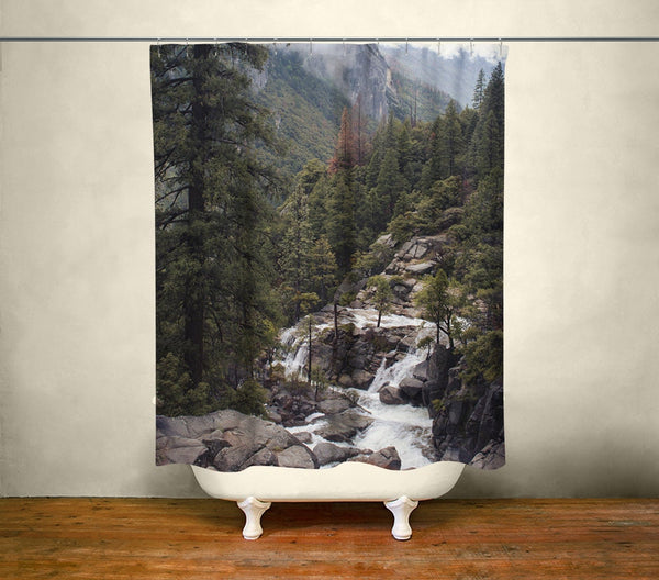 Yosemite View Shower Curtain 71x74 inch Forest California