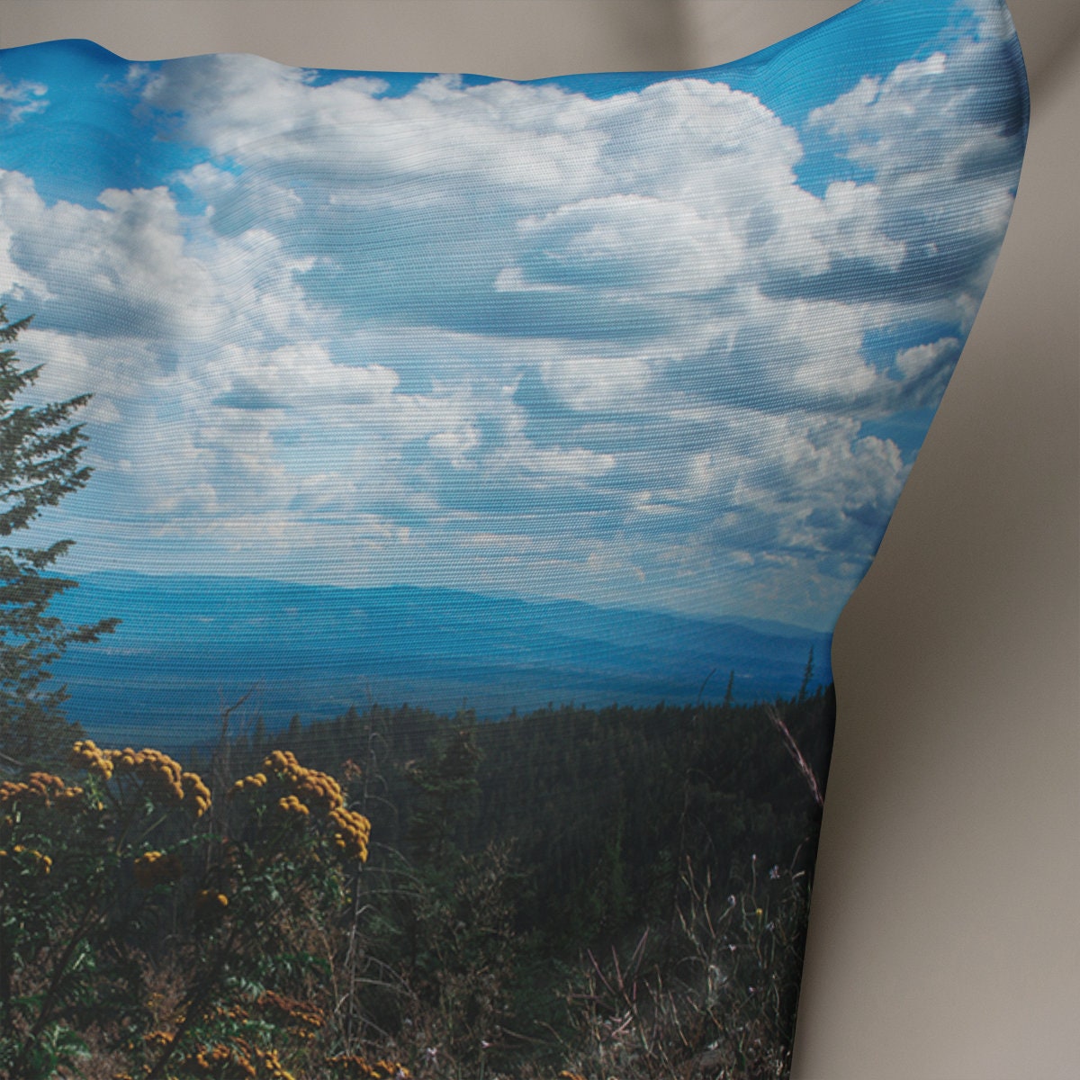 Mountain Wildflowers Throw Pillow Cover - Pillows