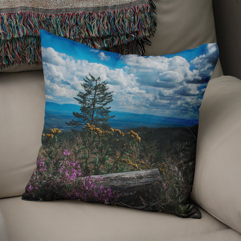 Mountain Wildflowers Throw Pillow Cover - Pillows