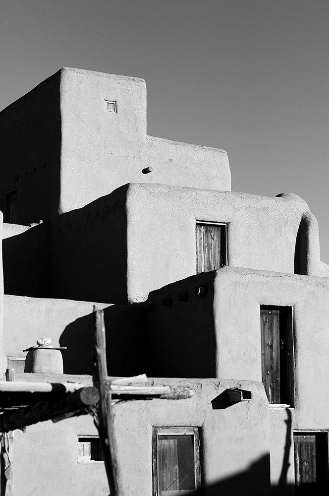 New Mexico Taos Pueblo Photo Print Southwest Black and White