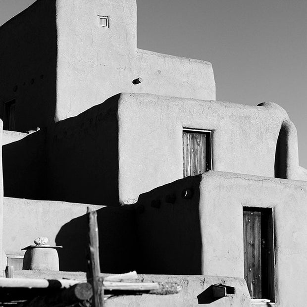 New Mexico Taos Pueblo Photo Print Southwest Black and White