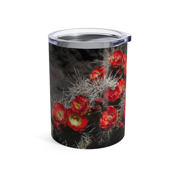 Red Cactus Flowers Tumbler 10oz Stainless Steel Travel