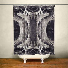 Surreal Black White Shower Curtain 71x74 inch Gothic Horror