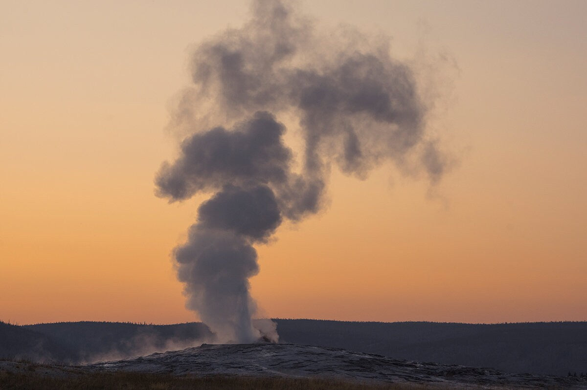 Old Faithful at Sunset Nature Photography Yellowstone