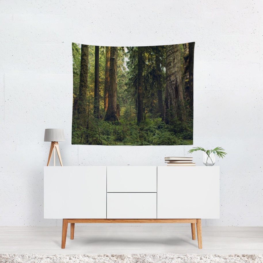 Olympic Rain Forest Wall Tapestry Cedar Trees - Decorative