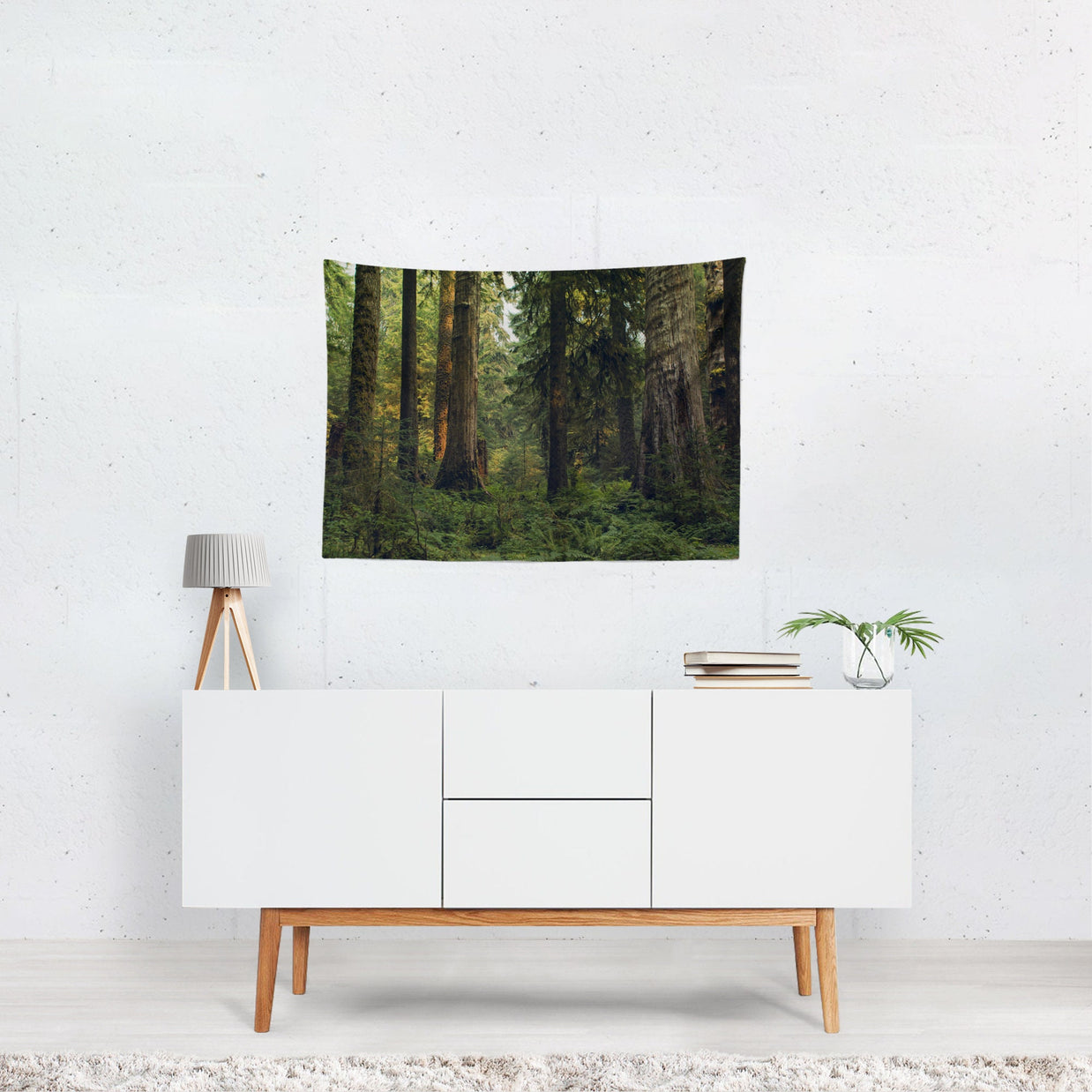 Olympic Rain Forest Wall Tapestry Cedar Trees - Decorative