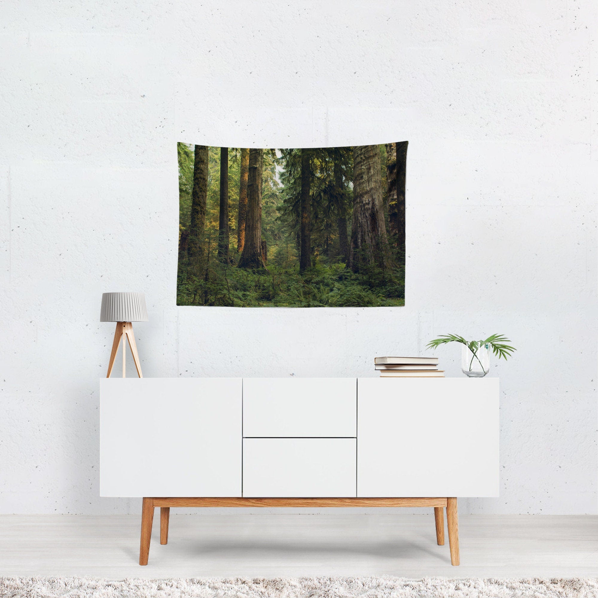 Olympic Rain Forest Wall Tapestry Cedar Trees - Decorative