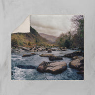 Blue Rive Sherpa Throw Blanket Snowdonia Wales UK Vegan