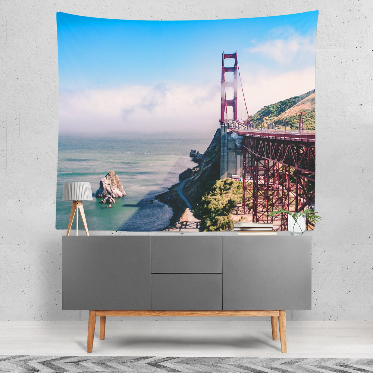 San Francisco Bridge Wall Tapestry California Seaside Decor