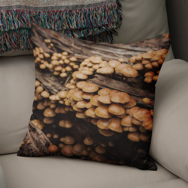 Mushroom Throw Pillow Cover Earthy Decor - Pillows