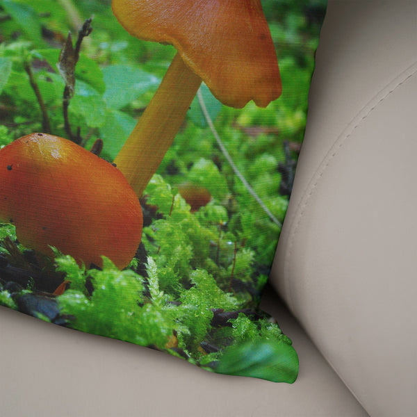 Little Mushrooms Throw Pillow Cover Pacific Northwest Cedar
