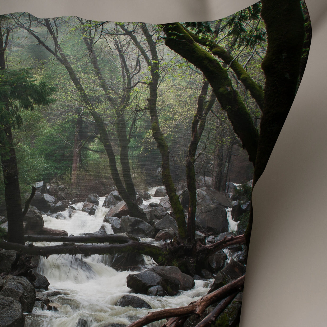 Misty Forest Throw Pillow Cover Yosemite National Park -