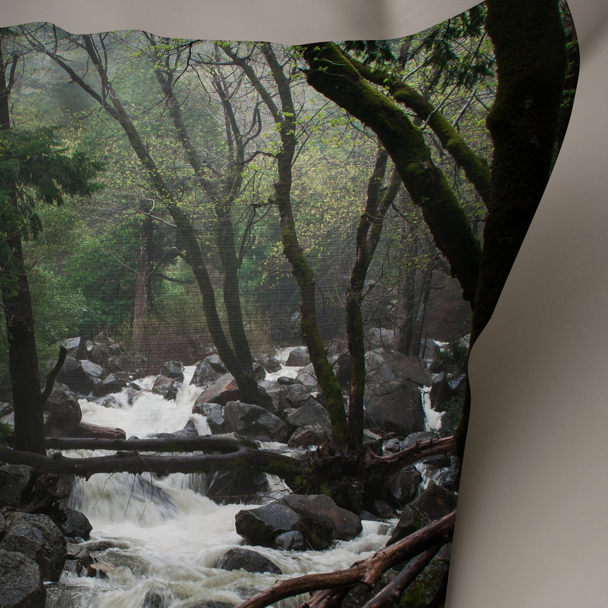 Misty Forest Throw Pillow Cover Yosemite National Park -
