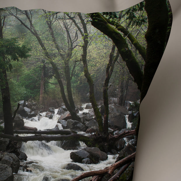 Misty Forest Throw Pillow Cover Yosemite National Park -
