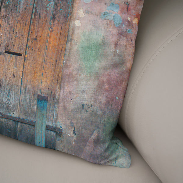 Colorful Door Rustic Couch Cushion Cover Throw Pillow Case -