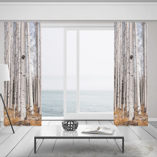 Trees of Reason Birch Forest Window Curtains 50x84 Blackout
