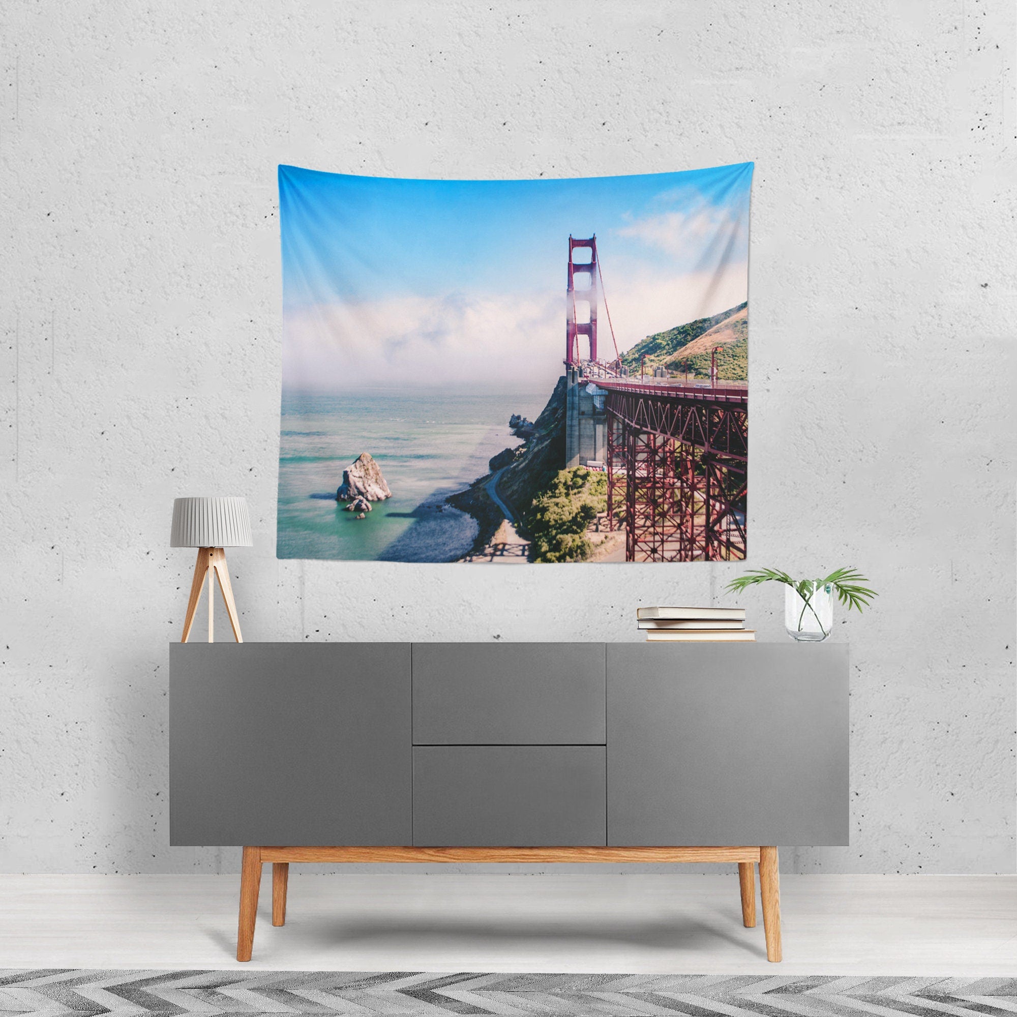 San Francisco Bridge Wall Tapestry California Seaside Decor