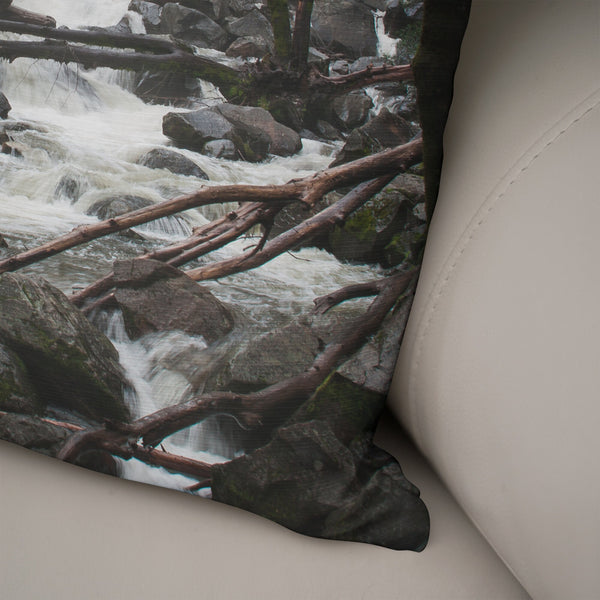 Misty Forest Throw Pillow Cover Yosemite National Park -
